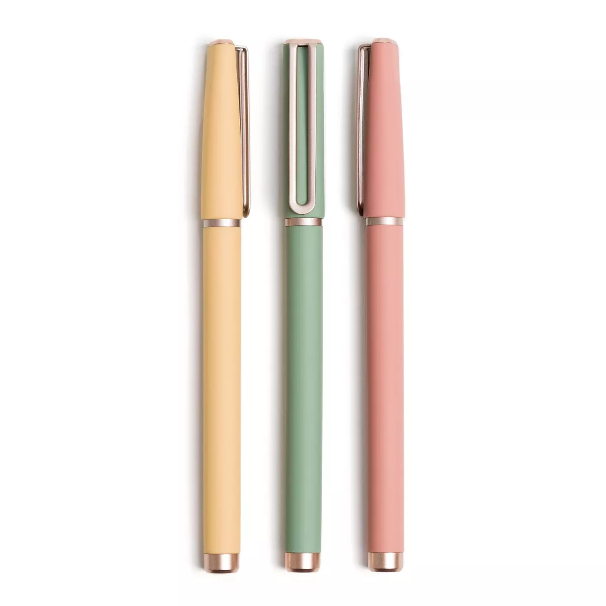 U Brands 3ct Soft Touch Felt Tip Pens - Rose Gold Accents: 0.7mm Black Ink, Journaling & Cute Pens, Stationery Set